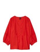 Vmsofie 3/4 V-Neck Top Wvn Ga Vero Moda Red