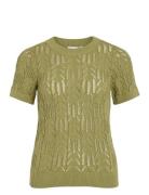 Vicotti S/S O-Neck Knit Top - Noos Vila Khaki