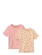 2 Rib T-Shirts S/S Alicia Wheat Pink