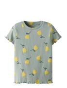 Nmfvemma Aop Ss Slim Top Name It Grey