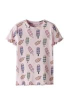 Nmfvemma Aop Ss Slim Top Name It Pink