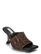 Miri Animal Print Mules Sandals MIISTA Brown