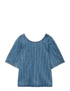 Vmtrille Ss Stried Tie Shirt Vero Moda Blue