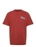Tiki Hand Strip T-Shirt Santa Cruz Red
