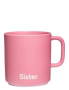 Vip Favourite Cup With Handle Design Letters Pink