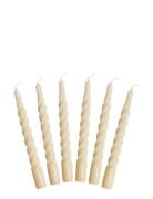 Twisted Candles, 6 Piece Box Kunstindustrien Beige