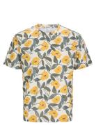 Joralmeria Aop Tee Ss Crew Neck Jnr Jack & J S Yellow