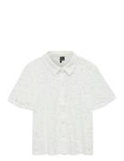 Vmh Y Lace Ss Shirt Wvn Ga Vero Moda White