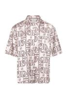 Dante6-Peju Logo Printed Long Blouse Dante6 Patterned