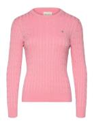 Stretch Cotton Cable C-Neck GANT Pink