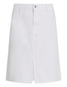 Dnm Knee Straight Skirt Rw White Tommy Hilfiger White