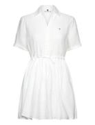 Ess Linen S/S Short Dress Tommy Hilfiger White