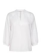 Linen Ss Blouse GANT White