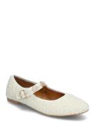 Bialilja Trimmed Mary Jane Textile Bianco White