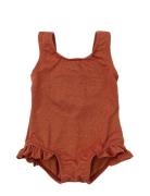 Swimsuit Butterfly Printed Petit Piao Brown