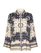 Meya Wide Fit Printed Shirt Malina Blue