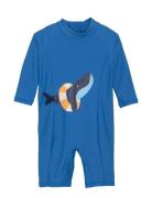 Baby Suit L/S W. Application Color Kids Blue