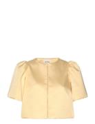 Serena Short Sleeve Wrap Blouse Malina Yellow