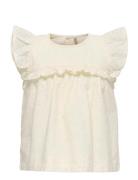 Kmgmargot Life S/L Embroidery Top Wvn Kids Only White