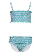 Printed Bandeau Bikini Mango Green