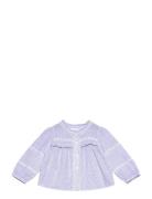 Striped Voile Blouse Mango Blue