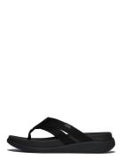 F-Mode Go Webbing Flatform Strappy Flip-Flops FitFlop Black