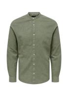 Onscaiden Life Ls Solid Linen Mao Noos ONLY & SONS Green