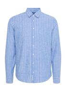 Cfandré Ls Wide Stripe Linen Mix Sh Casual Friday Blue