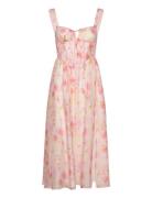 Esra Printed Midi Dress Bardot Pink