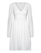 Structure Button Short Dress Bubbleroom White