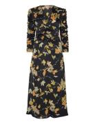 Satin Rouching Dress By Ti Mo Navy