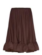 Mikala Strapless Ruffled Mini Dress Malina Brown