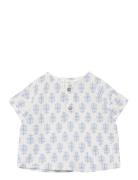 Floral Print Shirt Mango Blue