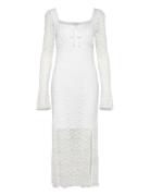 Square Neck Lace Dress Bubbleroom White