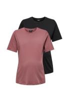Olmonly S/S 2-Pack Top Jrs Noos Only Maternity Pink
