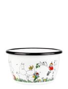 Moomin Enamel Bowl 0.3L Happy Family Muurla White