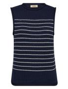 Mmaubin Sl Stripe Knit Top MOS MOSH Navy