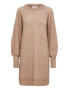 Slflulu Ls Knit Dress O-Neck Selected Beige