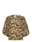 Slfevie 3/4 Plisse Top B Selected Patterned