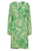 Slffiola Ls Aop Wrap Dress B Selected Green