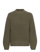 Slfleslie Ls Knit O-Neck B Selected Khaki