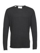 Slhrome Ls Knit Crew Neck Noos Selected Black