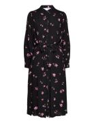 Slfwalda Ls Aop Midi Dress Noos Selected Black