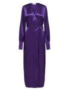 Slflyra Ls Ankle Wrap Dress B Selected Purple
