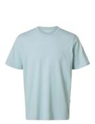 Slhaspen Ss O-Neck Tee Noos Selected Blue