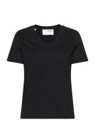 Slfessential Ss V-Neck Tee Noos Selected Black