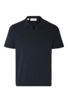 Slhteller Ss Knit Polo Noos Selected Navy