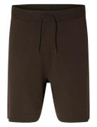 Slhteller Knit Shorts Selected Brown