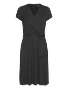 Surplice Jersey Dress Lauren Ralph Lauren Black