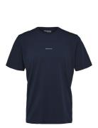 Slhaspen Print Ss O-Neck Tee Noos Selected Navy